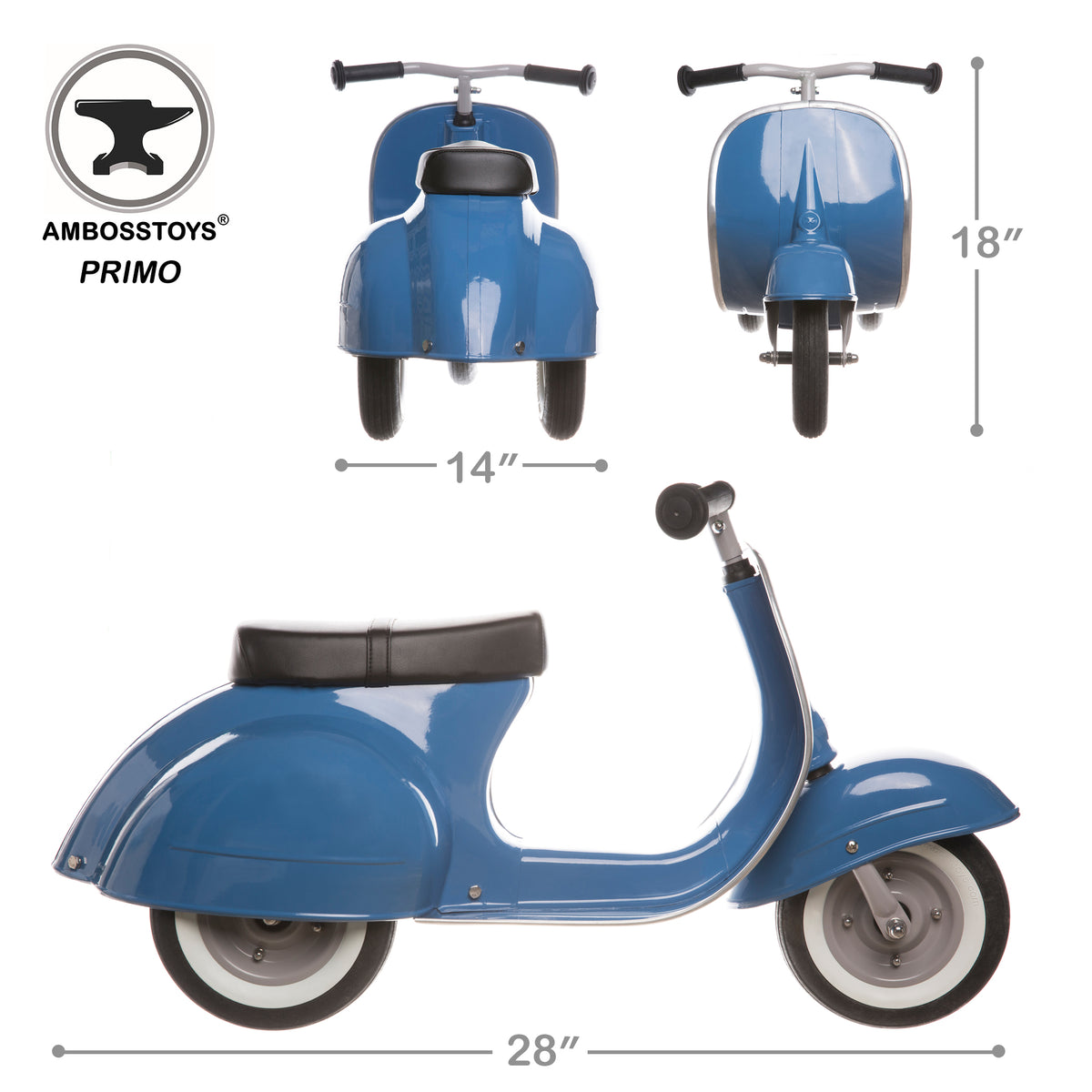 PRIMO Ride On Kids Toy Classic (Blue) - Ambosstoys